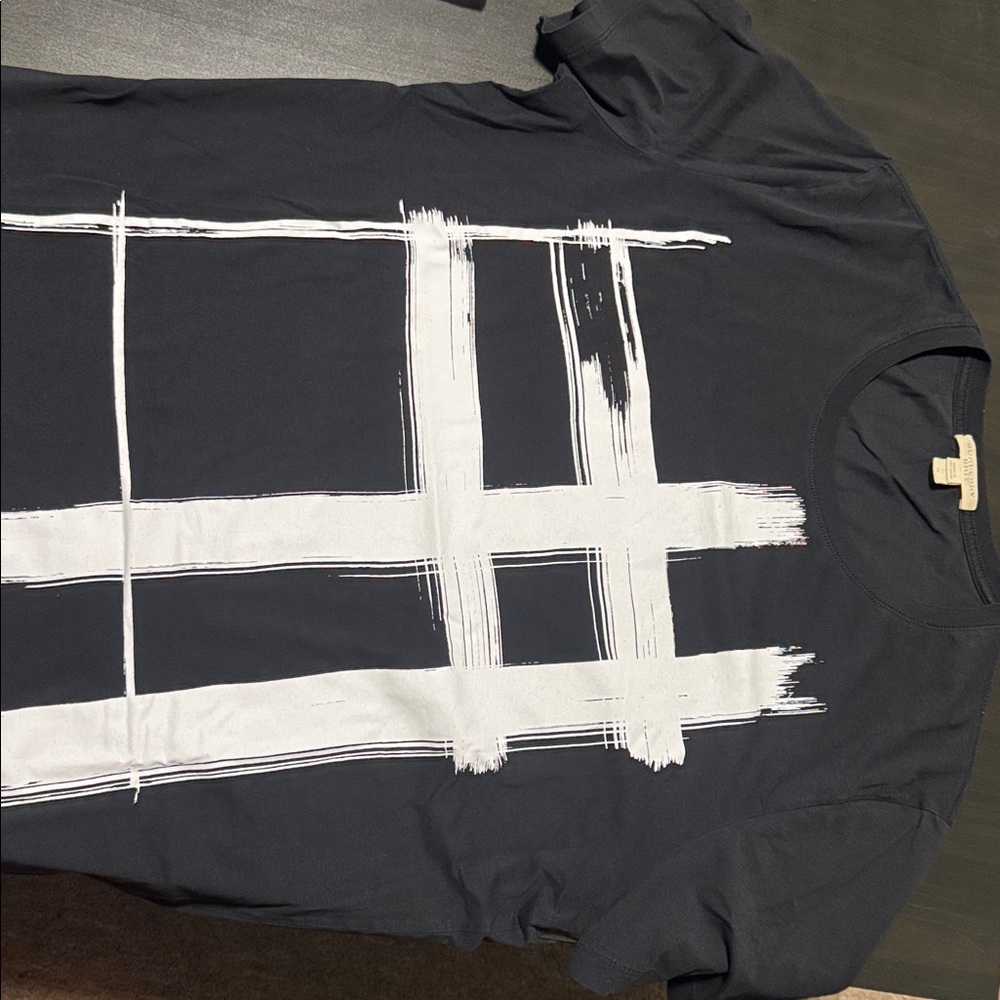 Burberry Dark Blue Tee with Cream Tag